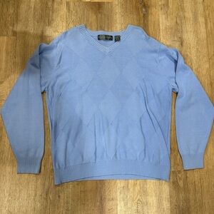Men's Oscar de la Renta Blue V-Neck Sweater
